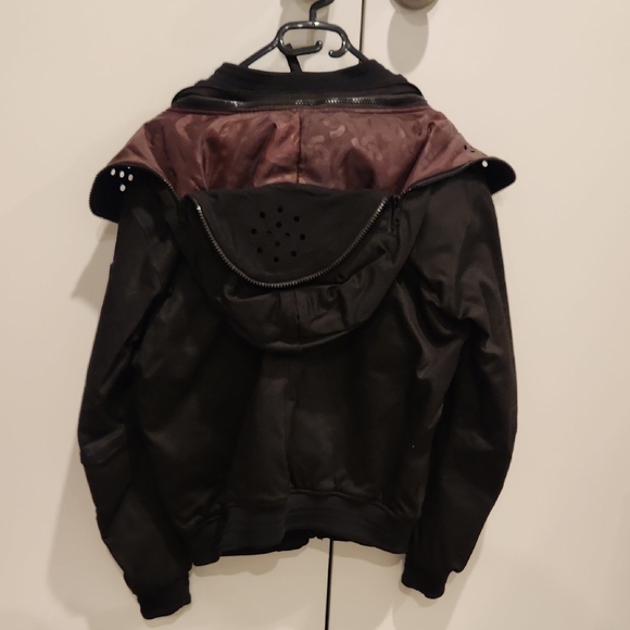 G-Star X Pharrell Raw For The Oceans Burgundy Quilted Balaclava Jacket - Picture 5 of 7